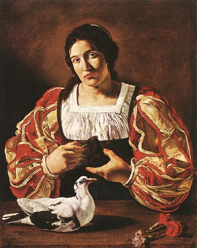 CECCO DEL CARAVAGGIO Woman with a Dove sdv